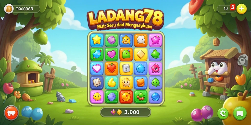Gameplay seru LADANG78 dengan mecocokkan objek berwarna.