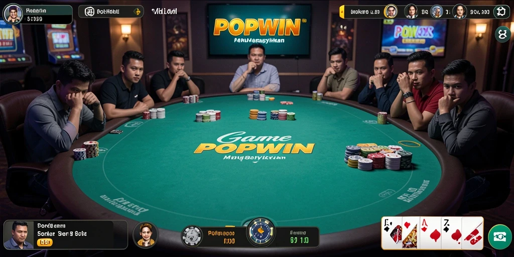 Tampilan permainan Poker yang menarik dan mendebarkan di POPWIN.