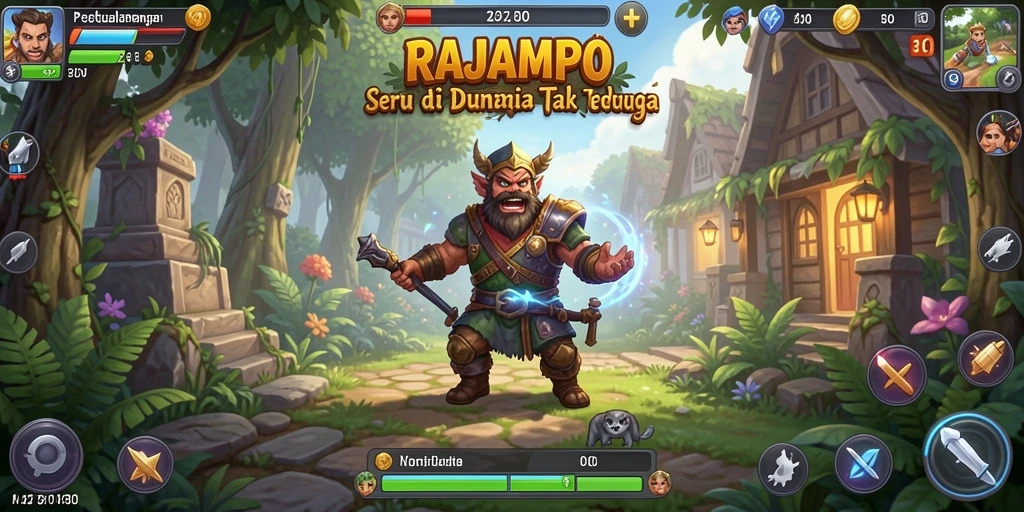 Tampilan luar biasa dari gameplay RAJAMPO yang mendebarkan.